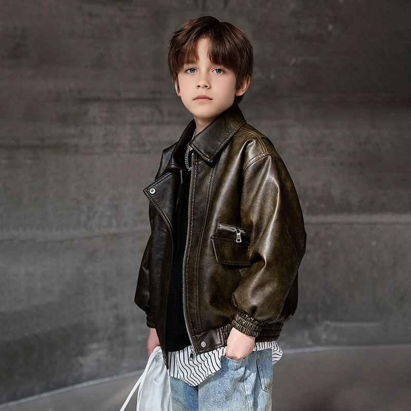 Streetwear Brand Logo Design - Boys Dark Green Waterproof Windproof Coat