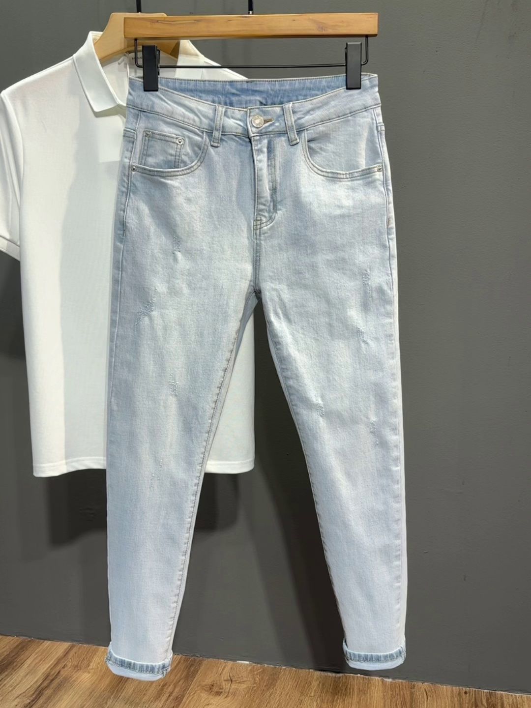 Streetwear Brand Cat - Summer Washed Light Blue Washed Jeans