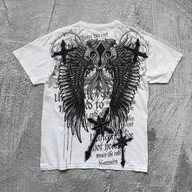 Streetwear Brand Marketing - Y2K Gothic Wing Cross Classic American