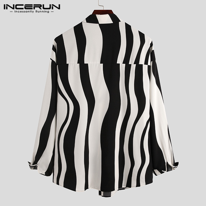 2026 Men Striped Patchwork Shi - Streetwear Brand Marketing recension och pris