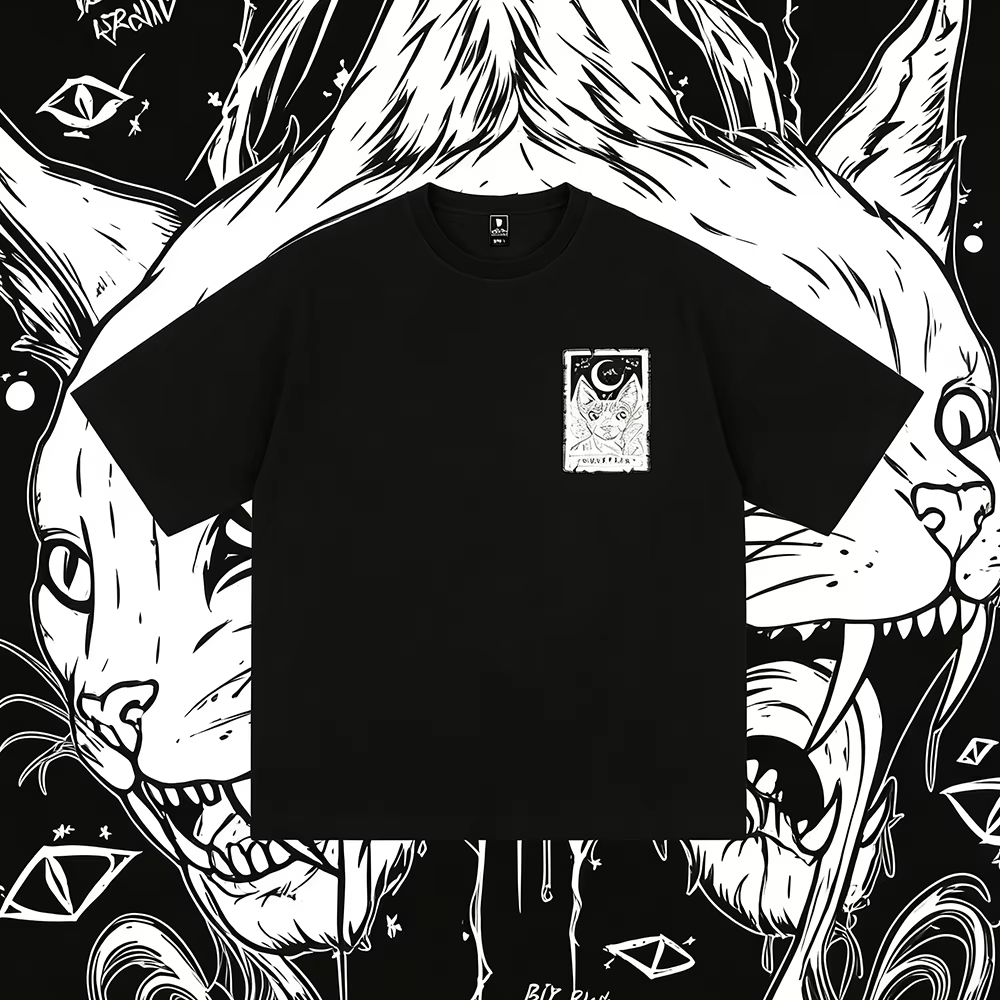 THE MOON Cat ​​Tattoo Style Tr - Streetwear Brand Cat recension och pris