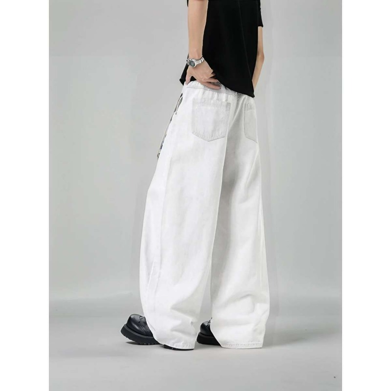 Men's Loose Wide Leg Plaid Pan - Streetwear Brand Marketing recension och pris