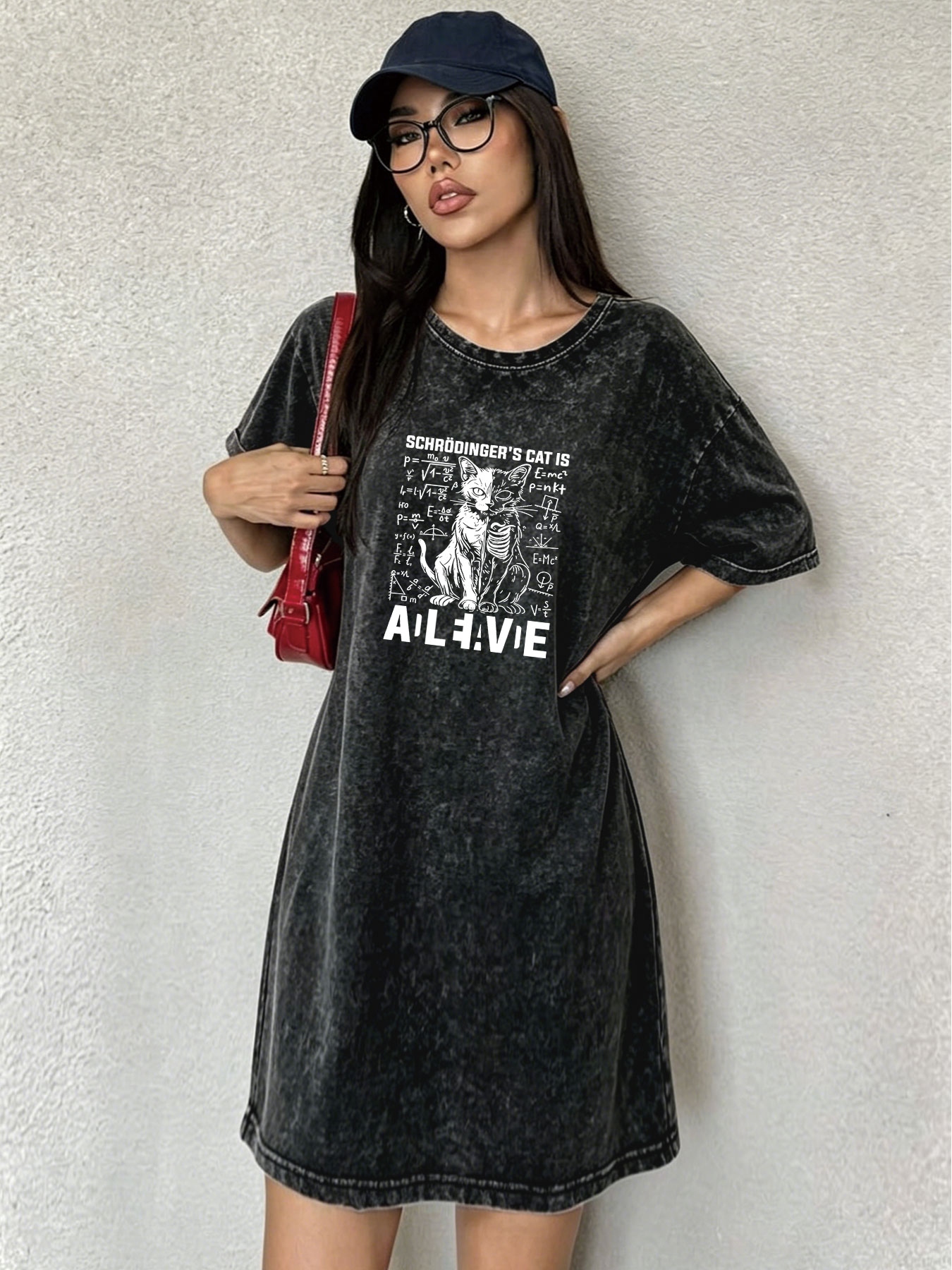 Vintage Washed Distressed T-Sh - Streetwear Brand Cat recension och pris